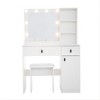NicBex Makeup Vanity Desk with Mirror and Light,Modern Makeup Table with Drawers for Bedroom,White - 4 of 4