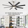 Sofucor 52'' Smart Ceiling Fan with Lights and Remote & APP Control Work with Alexa/Google Indoor Outdoor Ceiling Fan for Living Room Farmhouse Patio - 4 of 4