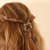 Unique Bargains Women's Acrylic Flower Hair Claw Clip Purple Brown 1.97"x1.77"x1.30" 2 Pcs - 3 of 4