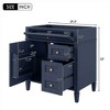 30'' Bathroom Vanity Cabinet Only, Modern Storage Cabinet with 3 Drawers, Door Organizer & Adjustable Shelf - 2 of 4