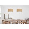 Cal Lighting 60W X 3 Addison Burlap Drum Pendant - Brushed Steel - 2 of 4