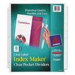 Avery Index Maker Print & Apply Clear Label Sheet Protector Dividers 8-Tab Letter 75501