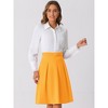 INSPIRE CHIC Women's Belted Waist Casual Knee Length Pleated A-Line Skirt - 2 of 4