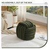 Kumasinova On-Trend Comfy Chenille Knot Design Ottoman for Living Room,Chic Makeup Stool Footstool with Wood Frame&Foot Nail,250lbs Max - 2 of 4