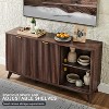 SinCiDo 60" Modern Fluted Dresser w/Sliding Doors & 4 Drawers, Faux Marble Top, Curved Profile Design for Bedroom, Living Room - 4 of 4