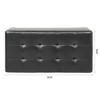 NicBex Faux Leather Storage Ottoman Bench,Upholstered Storage Ottoman with Button-Tufted Top,Modern Storage Bench for Living Room,Bedroom,Black - 3 of 4