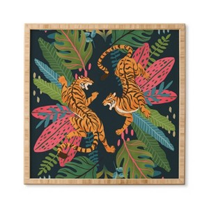 Avenie Jungle Cats Framed Wall Art Natural Wood - Deny Designs - 1 of 2