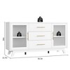 Homhougo 60" Modern Sideboard Buffet Cabinet - White Coffee Bar Storage with Drawers, Adjustable Shelves & Fluted Glass Doors White - 2 of 4