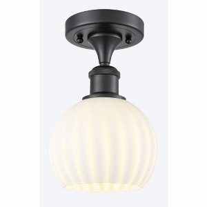 White Venetian - 1 Light Semi-Flush Mount In Modern Style-9.25 Inches Tall and 6 Inches Wide - 1 of 1
