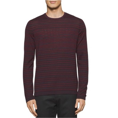 Calvin Klein Mens Jagged-Striped Pullover Sweater
