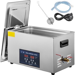 VEVOR 30L Ultrasonic Cleaner 28/40khz Dual Frequency Ultrasonic Parts Cleaner with Heater Timer for Parts Dental Instruments Cleaning, Silver - 1 of 4
