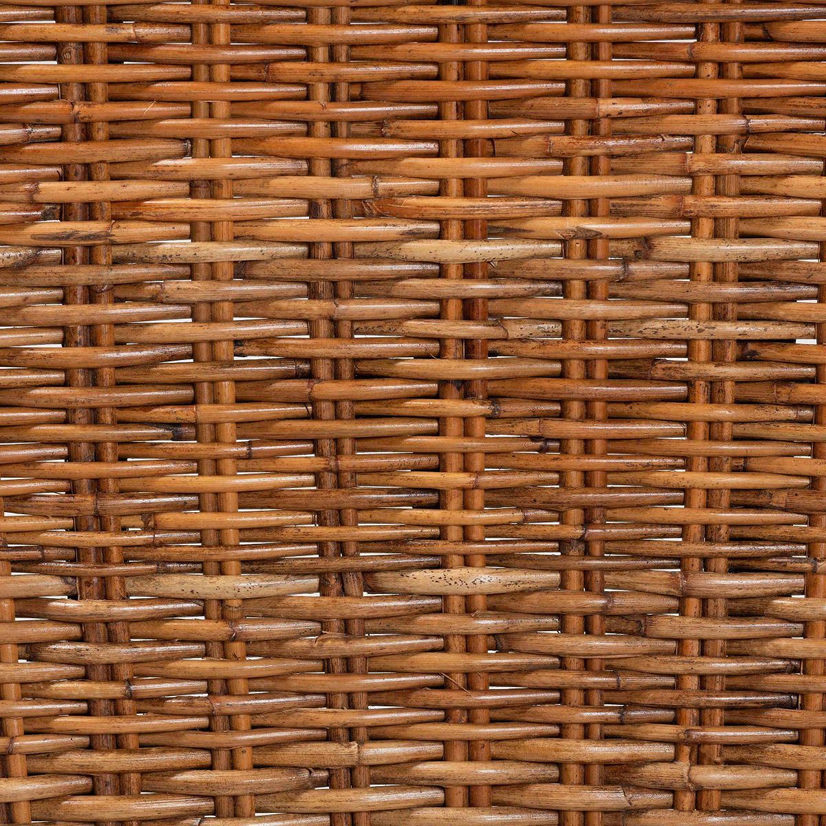 bali & pari Manrico Wood and Natural Rattan Dining Chair Dark Brown/Natural Brown: Bohemian Style, Geometric Weave, No Assembly Required - thumbnail 7