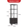 4 Tier Bookshelf with Storage Drawers,70.9 Inch Tall Industrial Book Shelf with Open Display Shelves,4 Shelf Bookcase with Metal Frame - 3 of 4