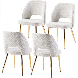 NicBex Velvet Dining Chairs Set of 4,Modern Armless Upholstered Kitchen Chair with Hollow Back and Metal Legs for Dining Room,Kitchen - 1 of 4