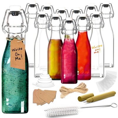 Nevlers 12oz Square Swing Top Glass Bottle Set (Pack of 12)