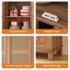 Kitchen Pantry Storage Cabinet with 2 Rattan Doors and 2 Adjustable Shelves, 64" Tall Farmhouse Food Pantries Cabinet - 4 of 4