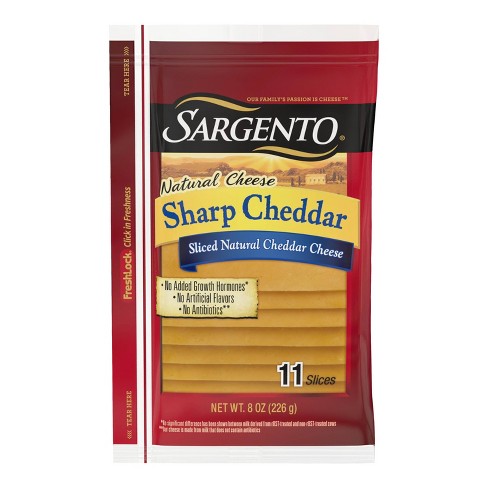 Sargento Natural Sharp Cheddar Sliced Cheese 8oz 11 Slices Target