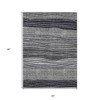 Gray Charcoal And Silver Striped Washable Indoor Outdoor Area Rug - 3 of 4