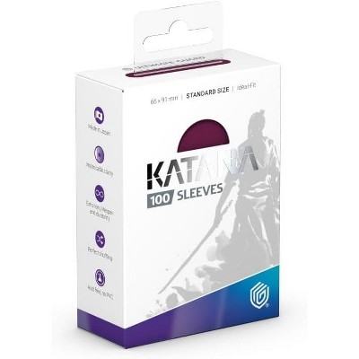 Ultimate Guard Katana Card Sleeves, 100 Standard Size TCG Sleeves, 66 x 91mm, Radiant Plum Back, Tournament Sleeves, No PVC & Acid-Free, High Clarity