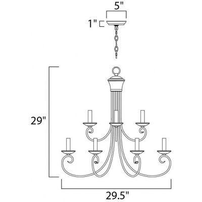 Oil Rubbed Bronze 9-Light Candle Chandelier