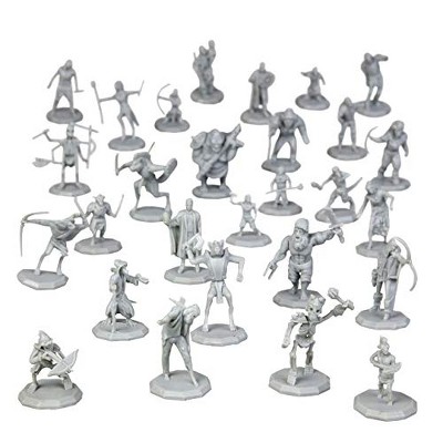 Monster Protector- 28 Unpainted 1" Hex-Sized Fantasy Mini Figures for Your RPG Dungeon Campaigns