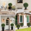 COZONY 2 Pack Artificial Cedar Ball Trees 17", UV Resistant Faux Topiary Plants in Pots, Indoor Outdoor Decorative Shrubs for Porch, Home Decor - 4 of 4