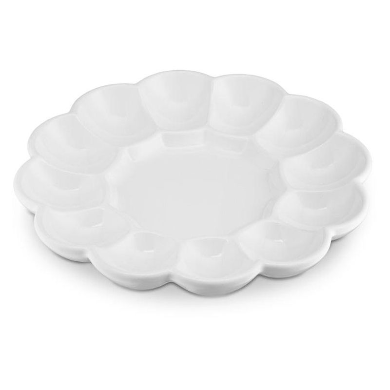 Kook Ceramic Deviled Egg Tray, Holds 12 Eggs, 10 in, White, 3 of 5