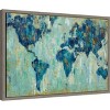 Amanti Art Map of the World by Silvia Vassileva Canvas Wall Art Print Framed 23-in. x 16-in. - 2 of 4