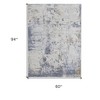 HomeRoots 5' X 8' Ivory Gray and Blue Abstract Power Loom Worn Faded Area Rug - 3 of 4