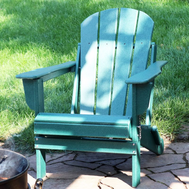 Sunnydaze Portable, Foldable, Outdoor Adirondack Chair - All-Weather Design - 300-Pound Capacity - 34.5" H, 4 of 16
