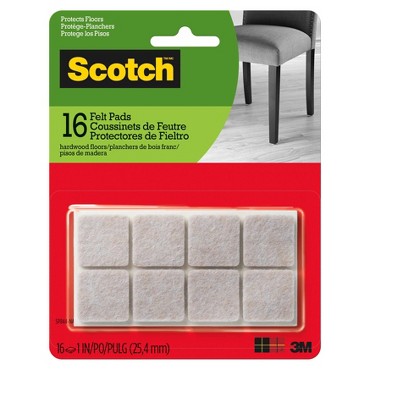 Scotch Felt Pads Beige Square 1 inch