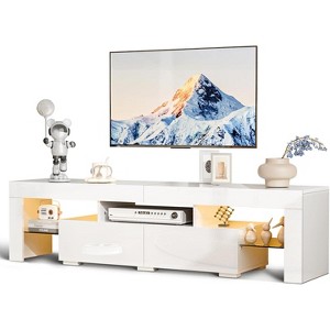 VINGLI LED TV Stand, Modern Entertainment Center with Lights and Storage for 65/70/75/85 Inch TV - 1 of 4