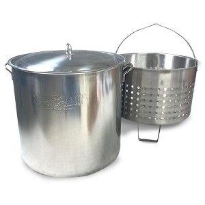 Bayou Classic 1192 82-qt Stainless Bayou Boiler w/ Elevated Steam Basket Features Lid and Stainless Perforated Basket w/ Helper Handle - 1 of 2
