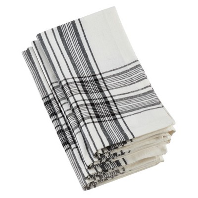 Saro Lifestyle Cotton Plaid Design Table Napkins (Set of 4)