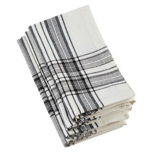 Saro Lifestyle Cotton Plaid Design Table Napkins - 1 of 4