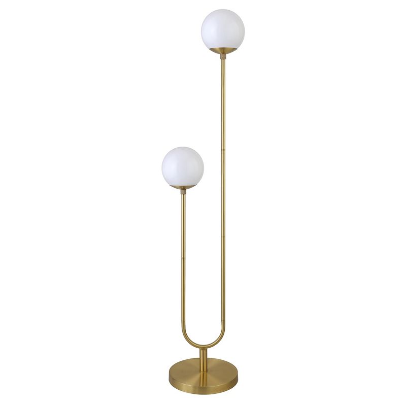 Hampton & Thyme 2-Light Floor Lamp with Round Glass Shades, 1 of 9