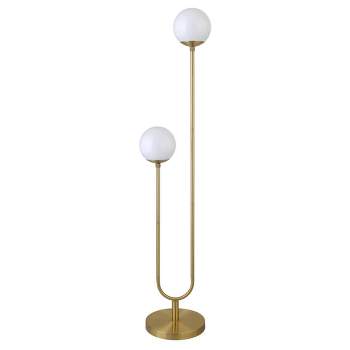 Hampton & Thyme 2-Light Floor Lamp with Round Glass Shades