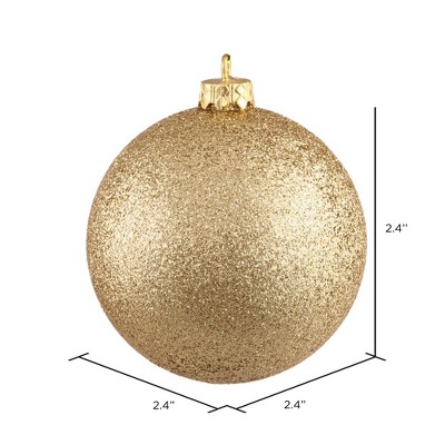Gold Shatterproof Plastic 2.4" Ball Ornament Set, 24-Pack
