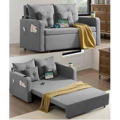 3 in 1 Convertible Sleeper Sofa Bed Loveseat Couch, Full Size Sofa, Love Seat Pull Out Bed