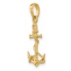 Black Bow Jewelry 14k Yellow Gold Anchor with Shackle and Entwined Rope Pendant - 4 of 4