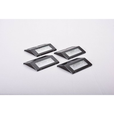 Bronze Solar Powered LED Outdoor Deck Floodlights, Set of 4