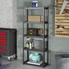 Tangkula 3 PCS 5-Tier Metal Shelving Unit Heavy Duty Wire Storage Rack with Anti-slip Foot Pads Black - 4 of 4