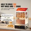 VEVOR Hot Dog Steamer, 39QT, 2-Tier Hot Dog Hut Steamer, 86℉~185℉ Temperature Control, Electric Bun Warmer with Tempered Glass Slide Doors - 3 of 4