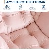 1/2 Set Lazy Chair with Ottoman, Modern Lounge Accent Chair, Leisure Sofa Armchair with Footrest, Reading Armchair with Side Pocket - 4 of 4