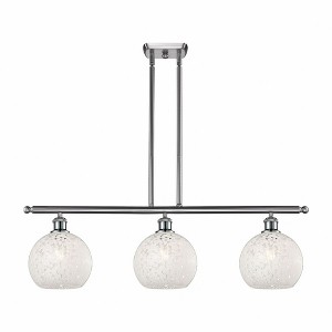 Innovations Lighting White Mouchette 3 - Light Island Pendant Light in  Brushed Satin Nickel - 1 of 1