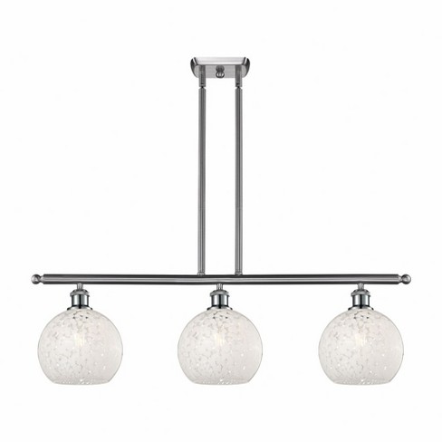 Innovations Lighting White Mouchette 3 - Light Island Pendant Light in  Brushed Satin Nickel - image 1 of 1