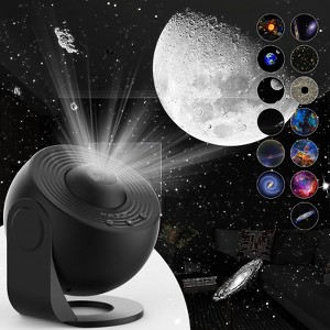 Aukfa 4K Galaxy Projector - 12 Replaceable Star Discs, Night Light for Bedroom, Kids & Home Theater | Timed Starry Sky Ceiling Projector, Room Decor - 1 of 4