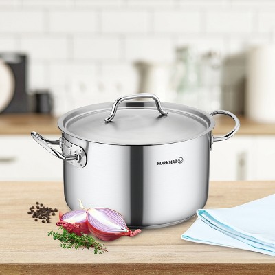 Korkmaz 2-Liter Silver Stainless Steel Casserole with Lid