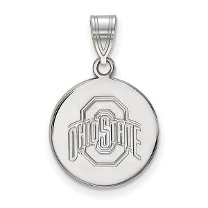 Black Bow Jewelry 14k White Gold Ohio State Buckeyes NCAA Medium Pendant - 1 of 3