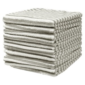 Unique Bargains Microfiber Absorbent Striped Cleaning Cloth 12 Pcs - 1 of 4